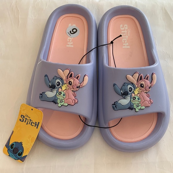 Disney Shoes - Stitch Kids Slippers - Lavender and Peach
